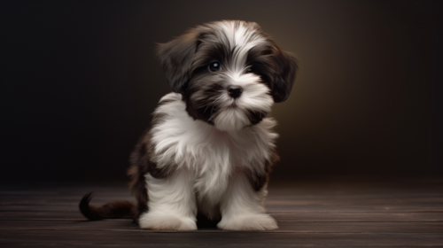 black and white Havashu puppy